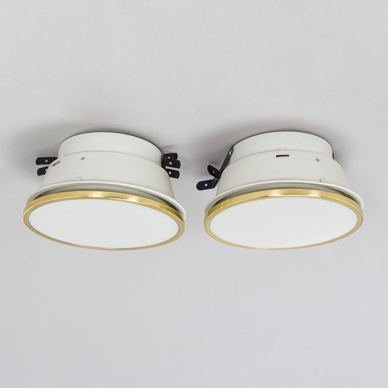 Arne Jacobsen, A pair of 'Munkegaard' ceiling lights for Louis Poulsen, Denmark.