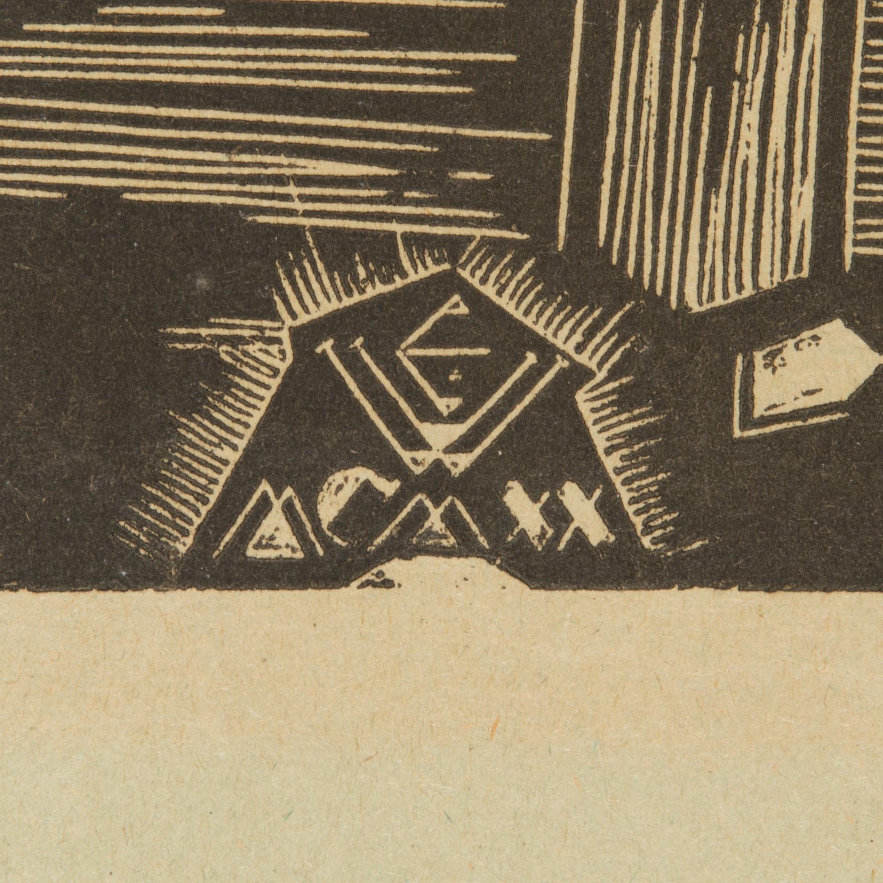 Eduard Wiiralt, linocut, mogoram signed in the print.