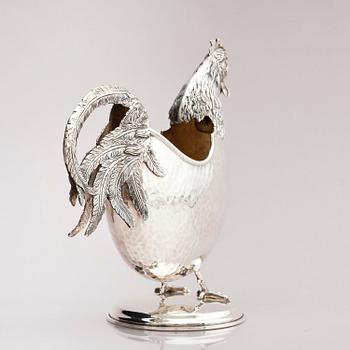 Kanna i form av tupp, sterlingsilver, 1900-talets andra hälft.