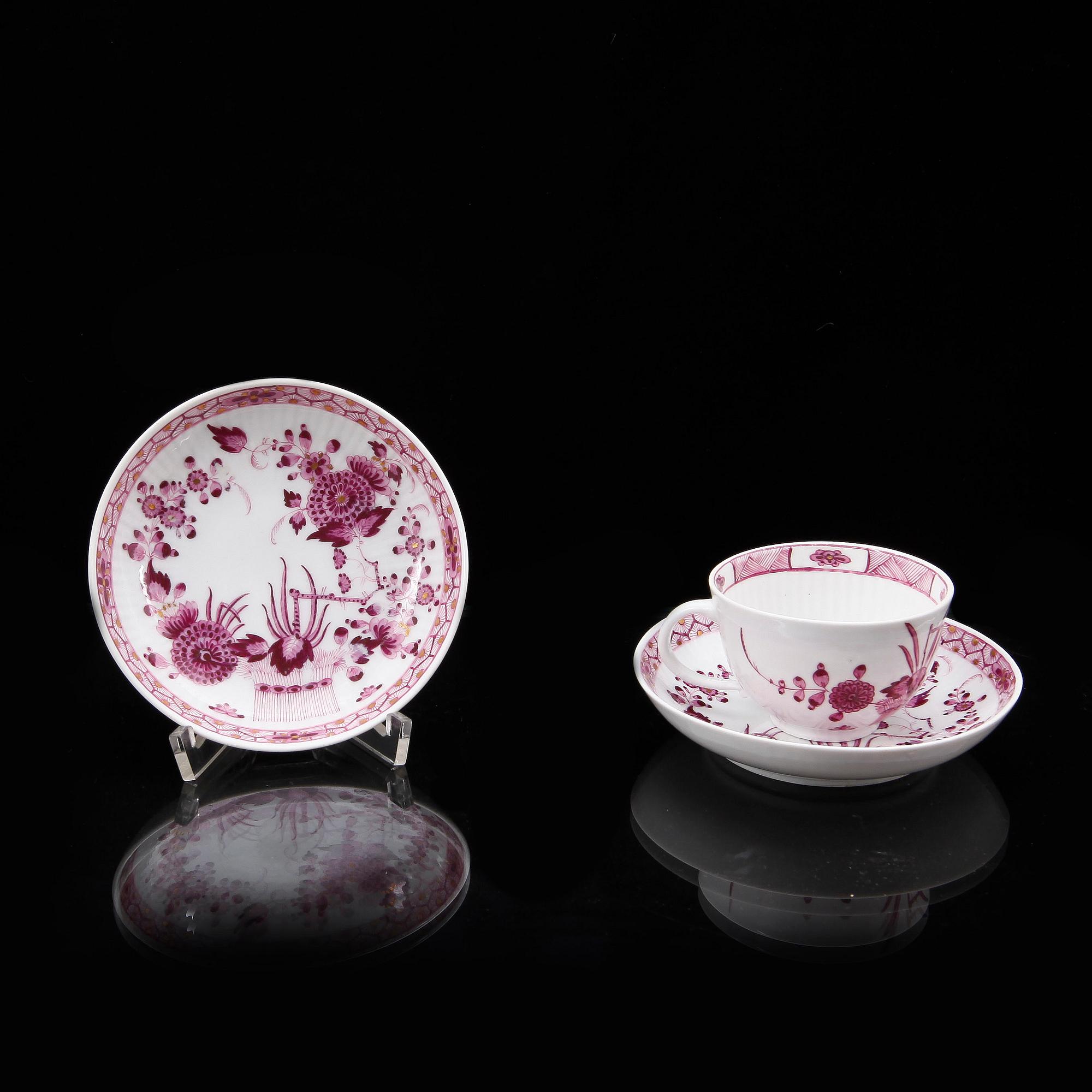 PARTI PORSLIN, 4 delar, Meissenliknande märke, 1900-tal.