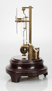 A Karl Lindeberg Art Nouveau table clock, Kosta.