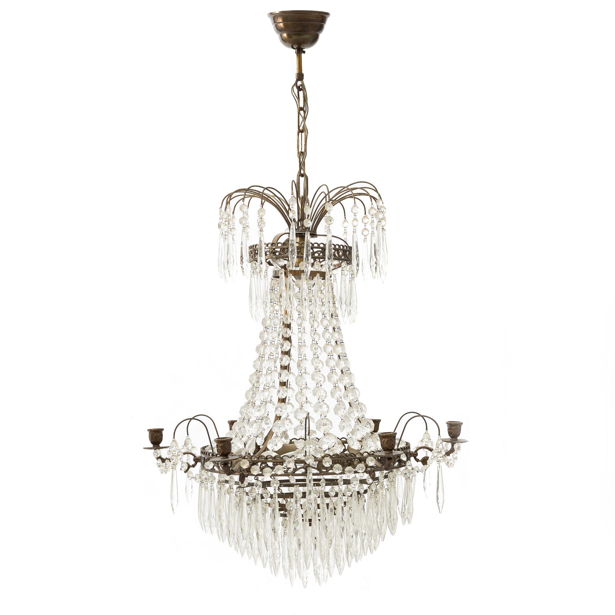 An Empire-style chandelier, circa 1900.