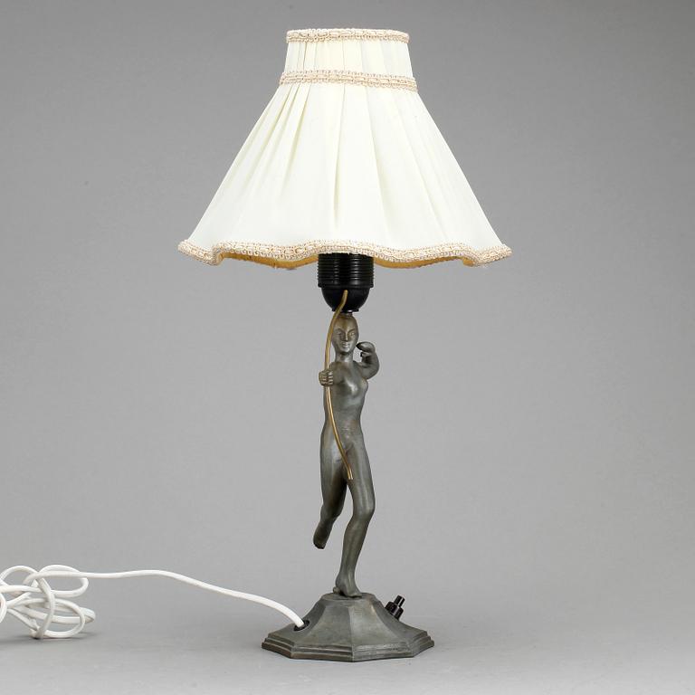 BORDSLAMPA, stjärnmetall, 1930-tal, märkt undertill.