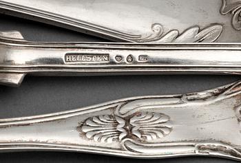 SKEDAR, 5 st olika, silver, div smeder, Sverige 1800-tal. Tot vikt c:a 500 g.