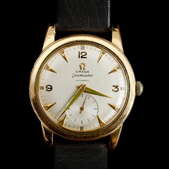 ARMBANDSUR, guld på stål, Omega Seamaster Automatic, 1900-talets mitt.
