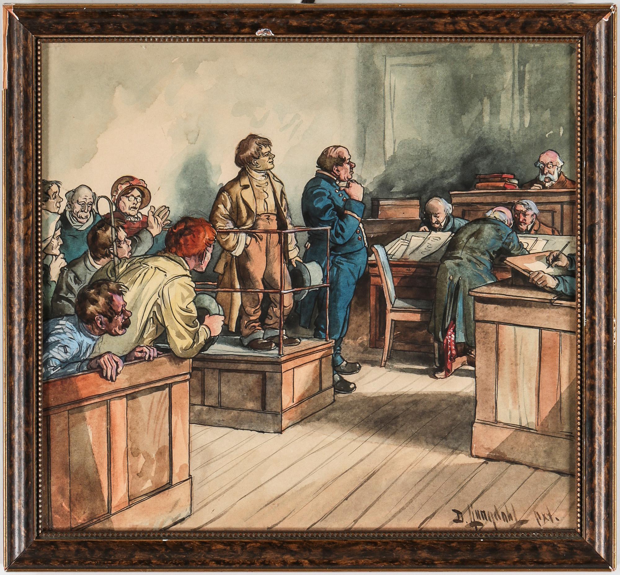 DAVID LJUNGDAHL, akvarell, signerad.