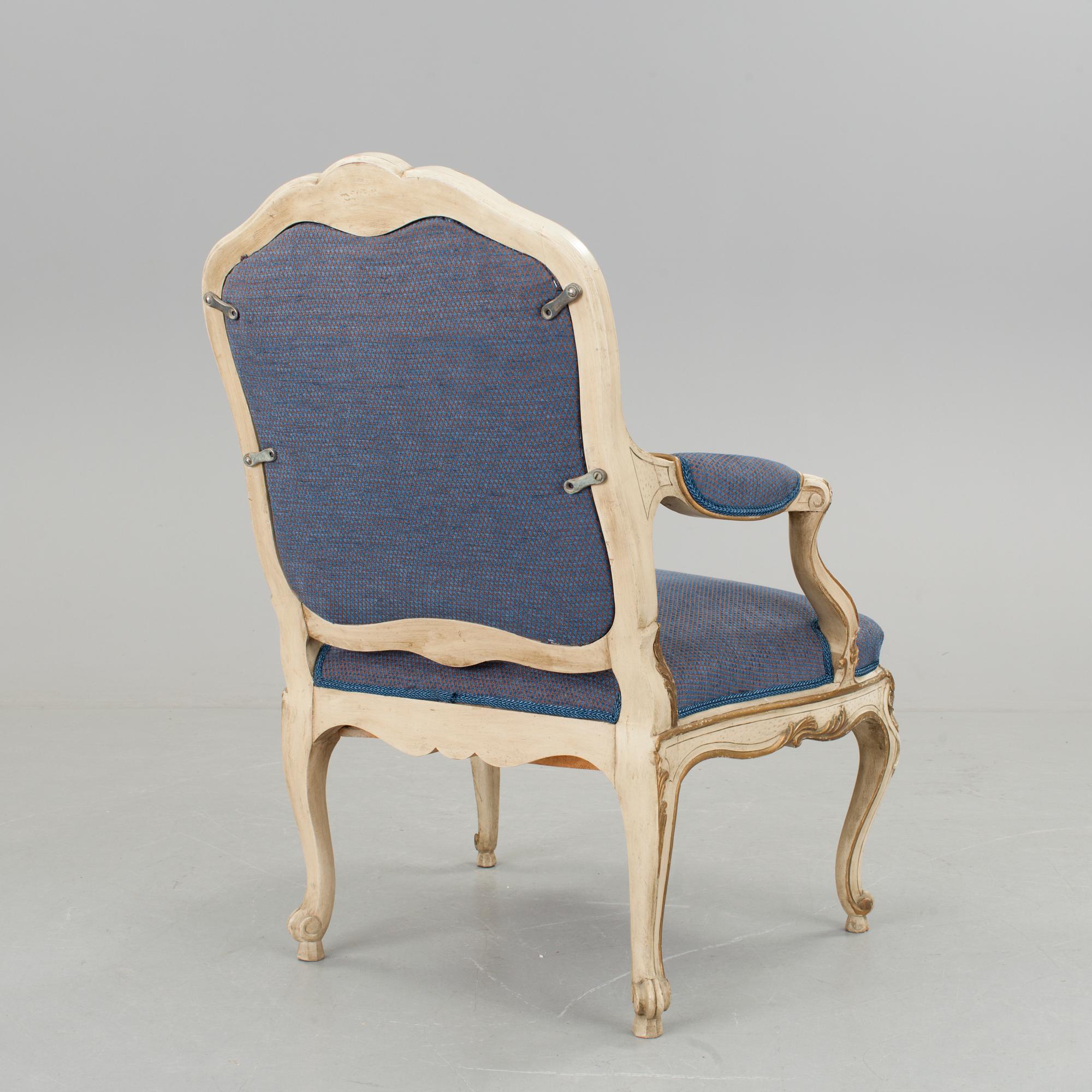 KARMSTOL, sekelskiftet 1900. Rokokostil.