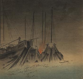 Tsukioka Kogyo, 'Boats at Night'.