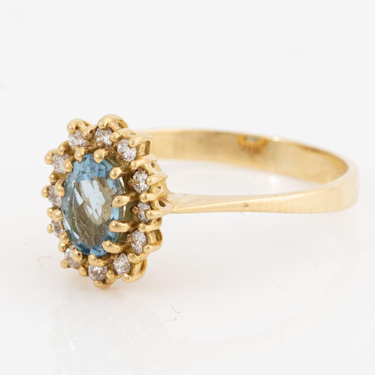 Ring, H.Stern, 18K guld med akvamarin och briljantslipade diamanter.