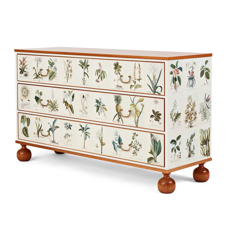 Josef Frank, a mahogany chest of drawers 'Flora Linné', Svenskt Tenn, Sweden 2007, made in a limited edition of model nr 1050.