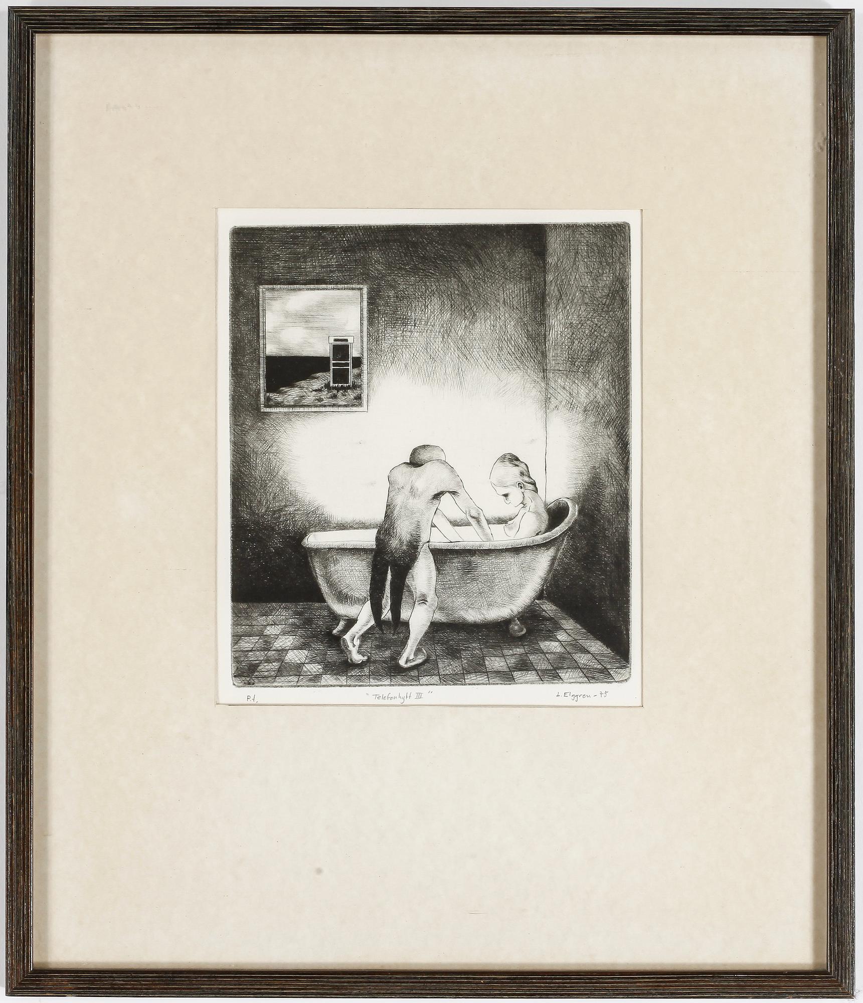 LEIF ELGGREN, 2 st, etsningar, P.T, signerade och daterade -75.