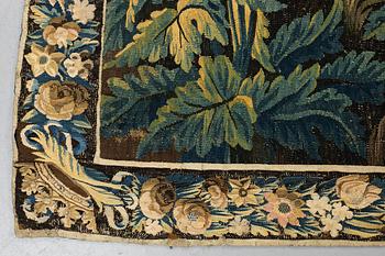 A tapestry, “La poesie pastoral”, tapestry weave, ca 251,5 x 283 cm, after Boucher, France 18th century.