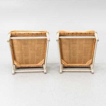 Armchairs, a pair, 'Gripsholm Armchair no. 53', SO Larsson Stilmöbler, second half of the 20th century.