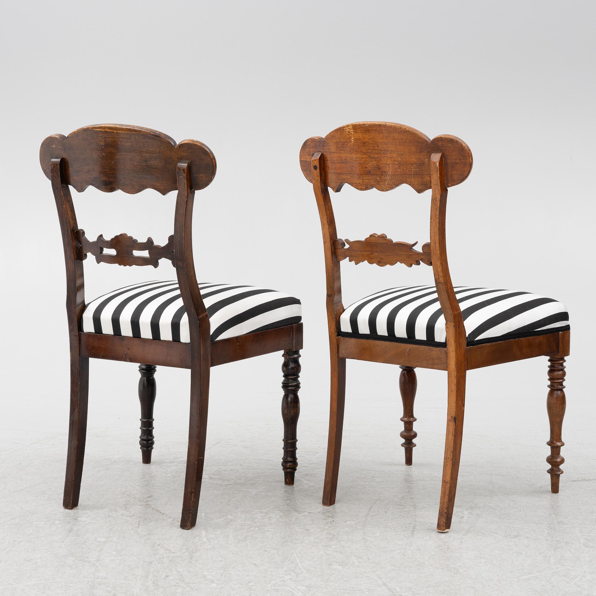 Chairs, 8 pcs, late Empire, mid-19th century.