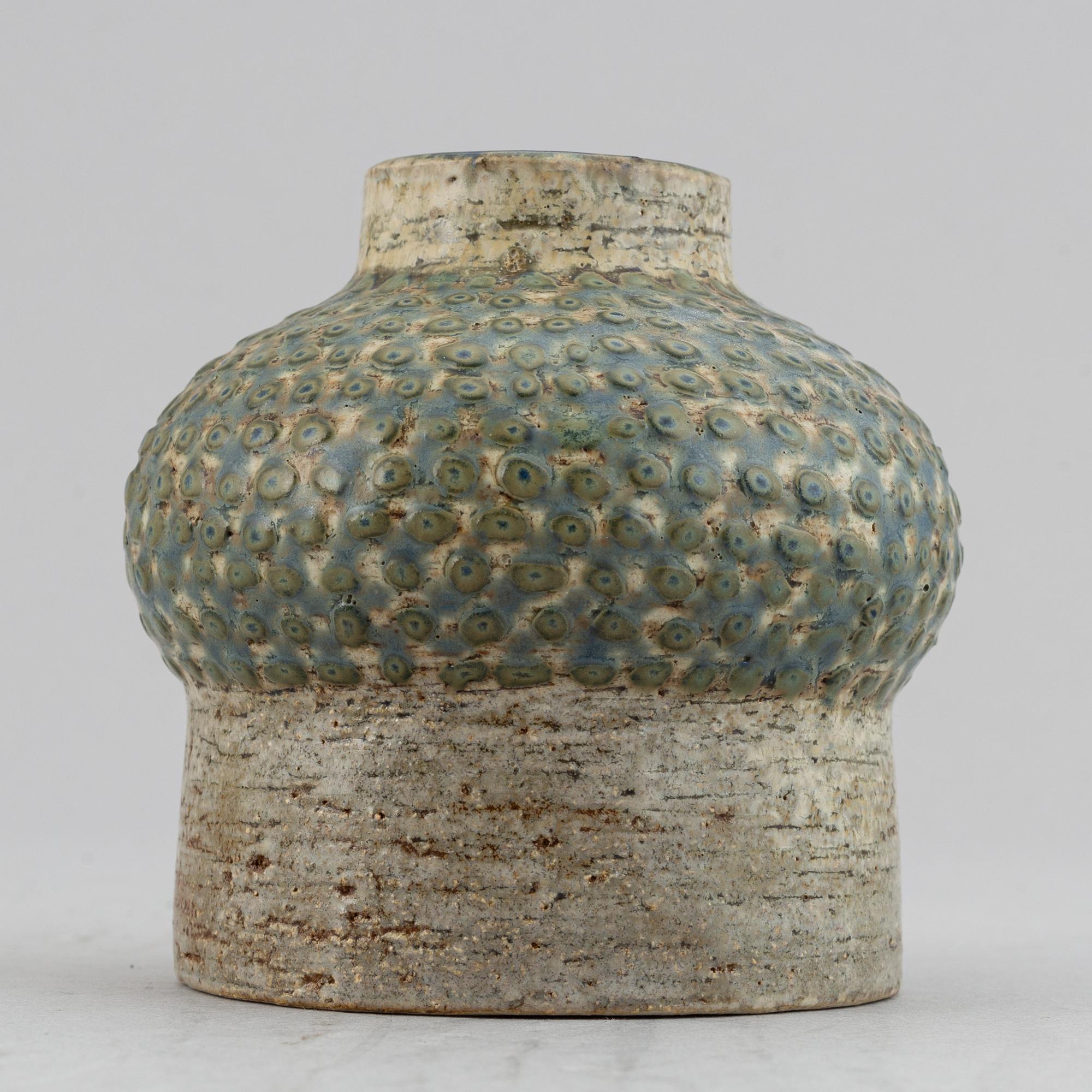 Marianne Westman for Rörstrand and Britt-Louise Sundell for Gustavsberg studio, two stoneware vases, Sweden.
