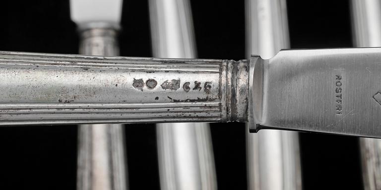 KNIVAR, 6 st, silver, Karlskrona, 1800-tal.