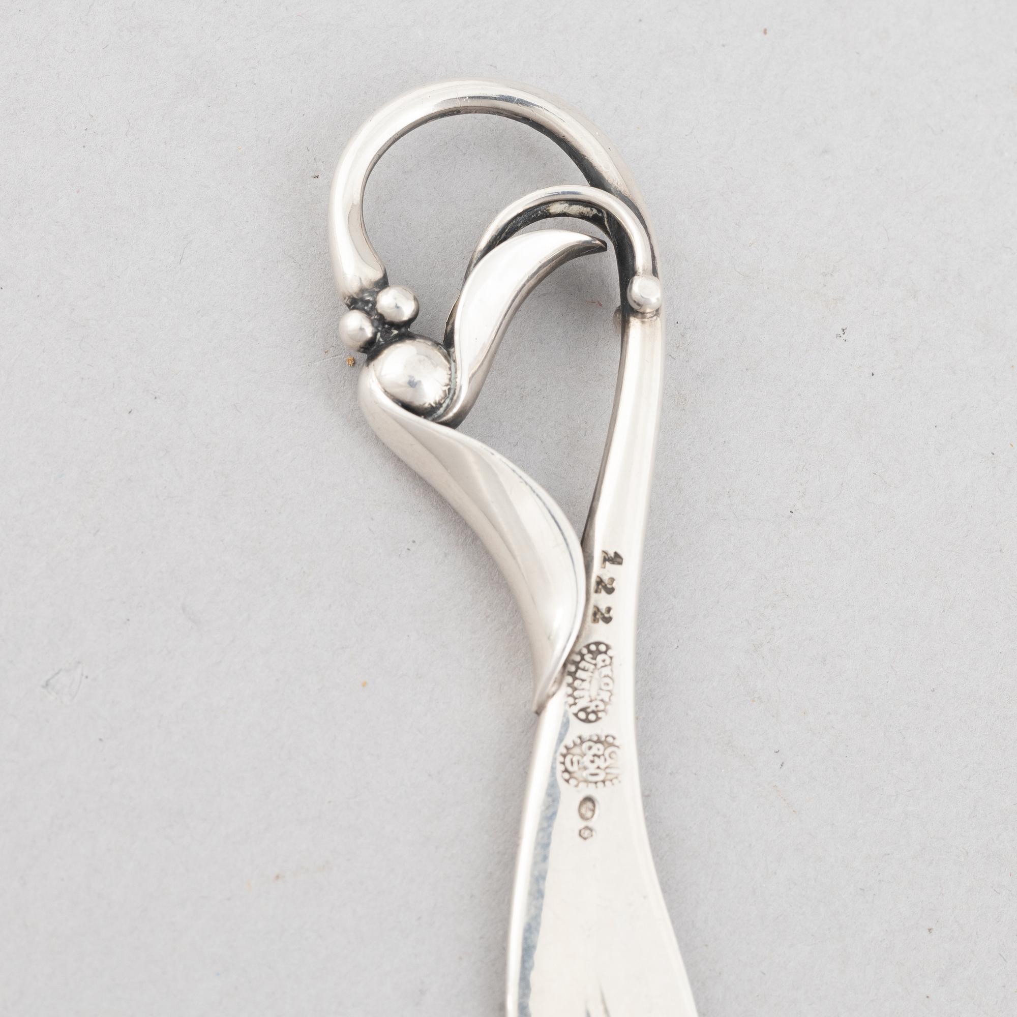 Georg Jensen, brevkniv, silver, Danmark 1915-30.