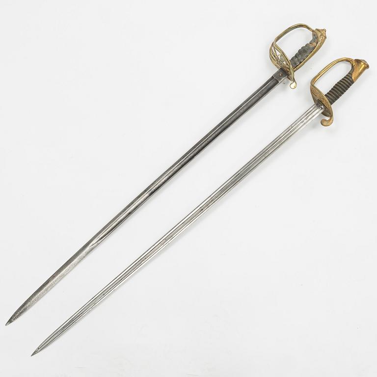 Two 19th Century sabres, Fraench and British.
