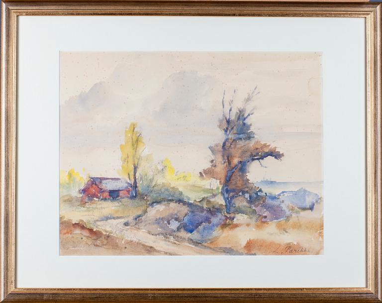 LAURI PARIKKA, akvarell, signerad.