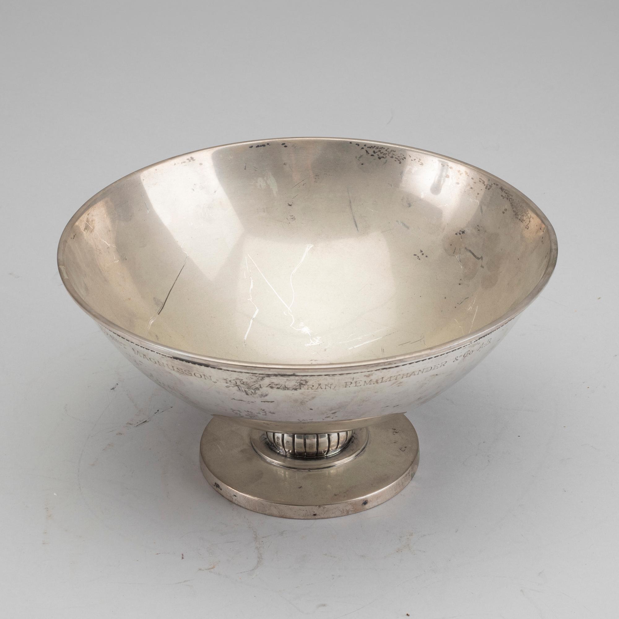CG HALLBERG, silver, skål på fot. Stockholm 1938.
