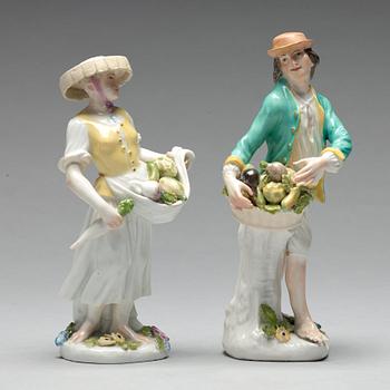 Two Meissen figurines, 18th Century.