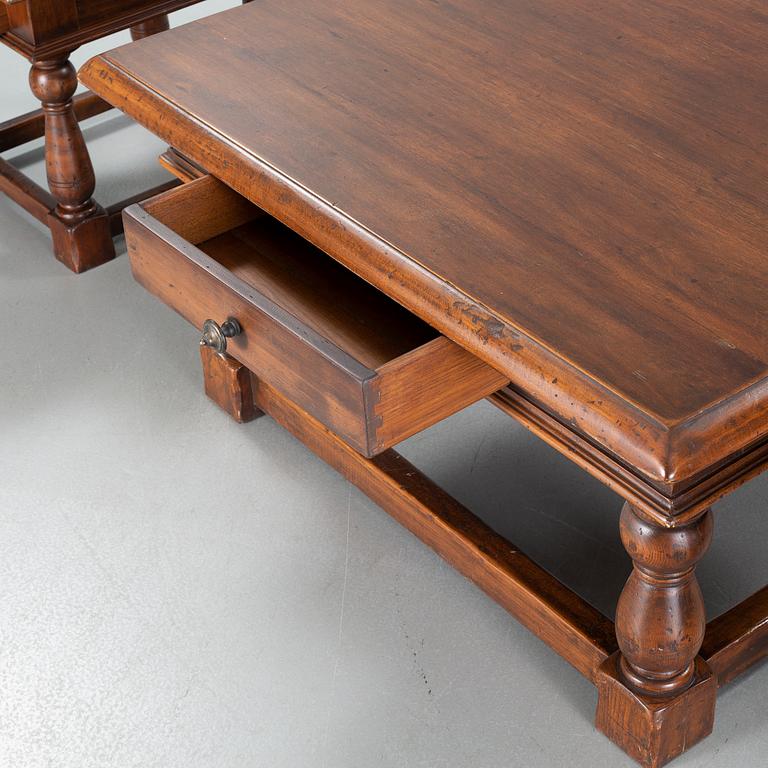 A coffee table and two side tables from Italy, second half of the 20th century.