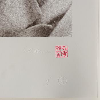 Yoko Ono, "Silk screened potrait of John Winston Lennon".