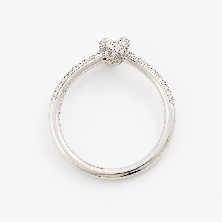 "Engelbert," Legacy Knot Ring Mini Pavé", 18K white gold with brilliant-cut diamonds.