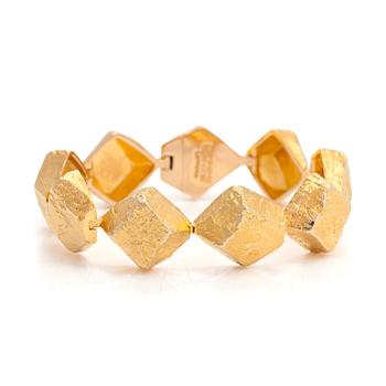 Björn Weckström, a 14K gold bracelet "Lapp Stones" for Lapponia 1972.