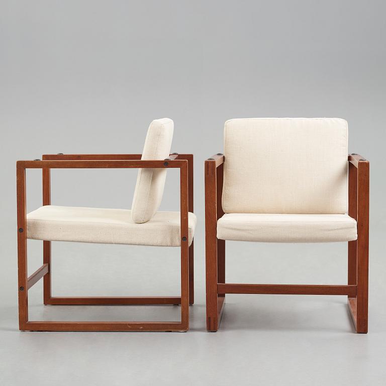 Ole Gjerløv Knudsen & Erik Korshagen, fåtöljer, ett par, Søren Nielsen & Co, Danmark 1950-60-tal.
