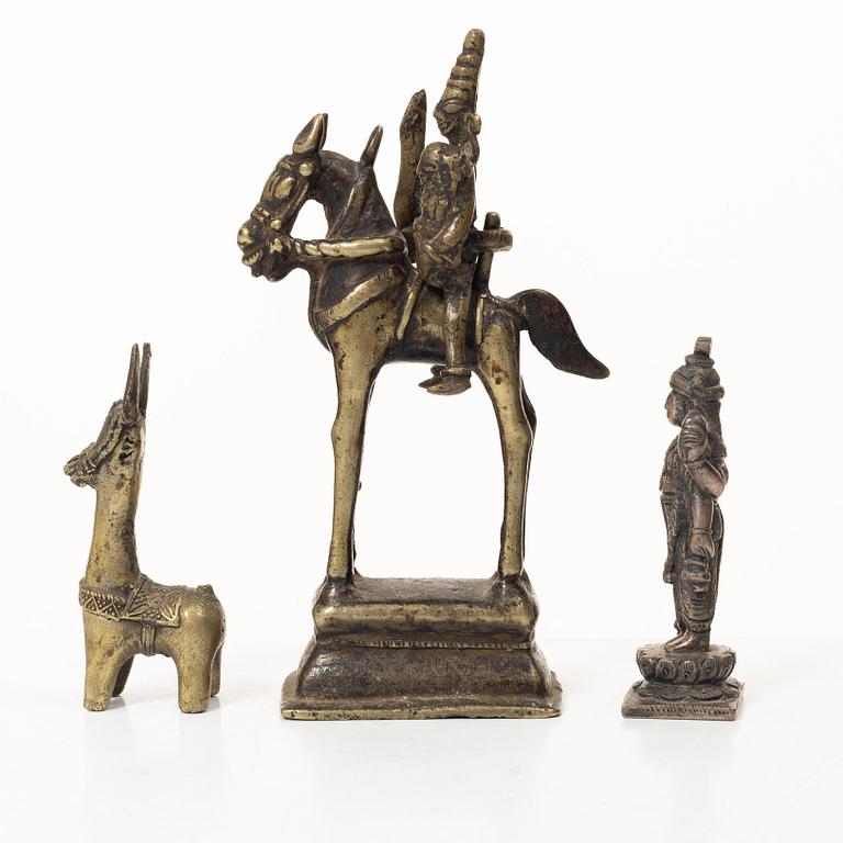 A group of six Indian metal figures, 20th century.