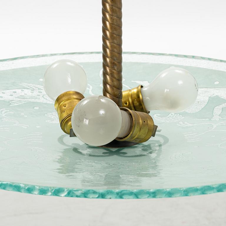 A Swedish Grace ceiling lamp, 1920's/30's.