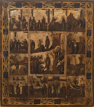 IKON, tempera på pannå, sent 1800-tal - tidigt 1900-tal.
