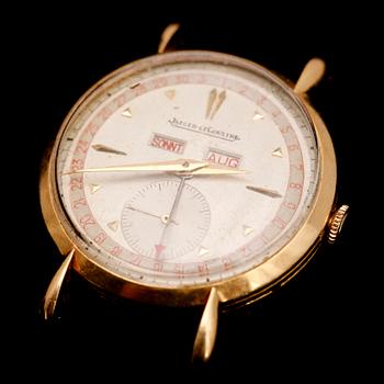 HERRARMBANDSUR, 18 k guld, Jaeger-leCoultre, Triple Date, 1950-tal.