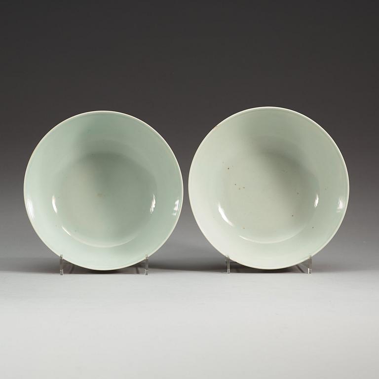 A pair of enameled bowls, Qing dynasty, 19th Century with Jiaqing seal mark.