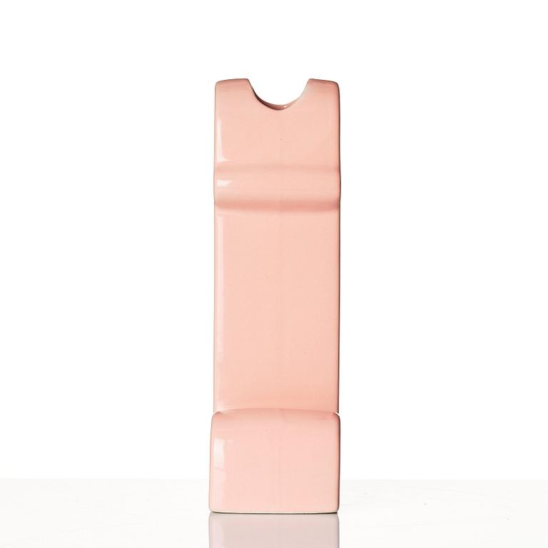 Ettore Sottsass, a 'Shiva' pink glazed ceramic vase, B.D Barcelona, post 1973.