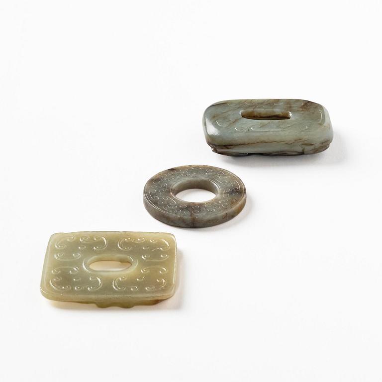 Objekt, tre stycken, sten. Qing dynasty.