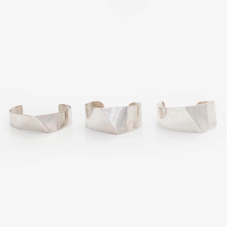 Pekka Piekäinen, bracelets, 3 pcs, silver, Platinoro, 1986-2007.