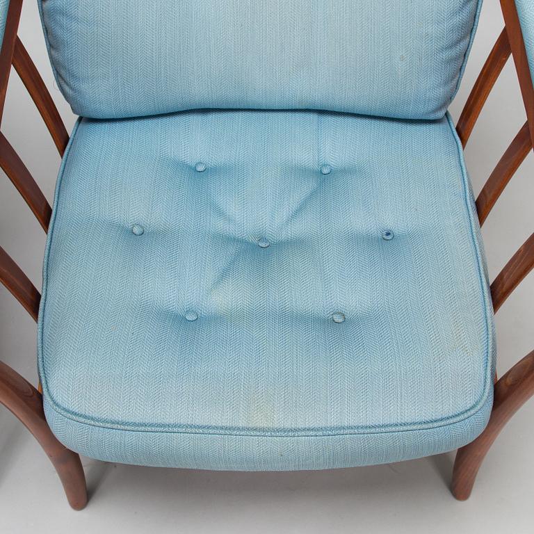 A pair of Swedish 'Andorra' easy chairs, Bröderna Andersson, Ekenässjön AB, latter half of the 20th century.