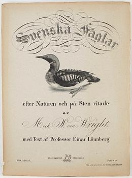 M o W VON WRIGHT, "Svenska fåglar", 21 häften, Ivar Baarsens förlag, Stockholm, 1920-tal.