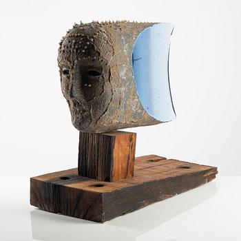 Bertil Vallien, a "Janus", sand cast glass sculpture, Kosta Boda, Sweden, provex (prototype).