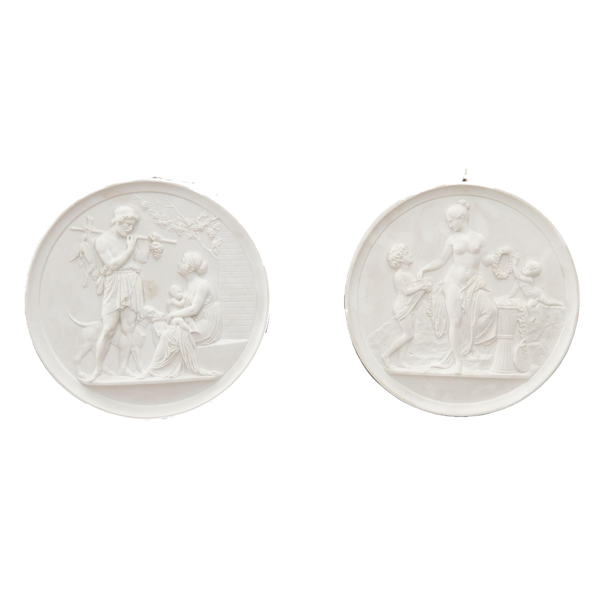 Wall reliefs a pair of Bing & Grøndahl Denmark circa 1900.