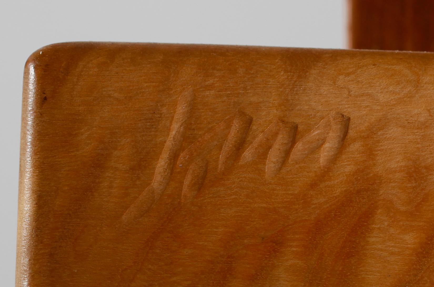 JOHNNY MATTSSON, skulptur, teak, monogramsign.