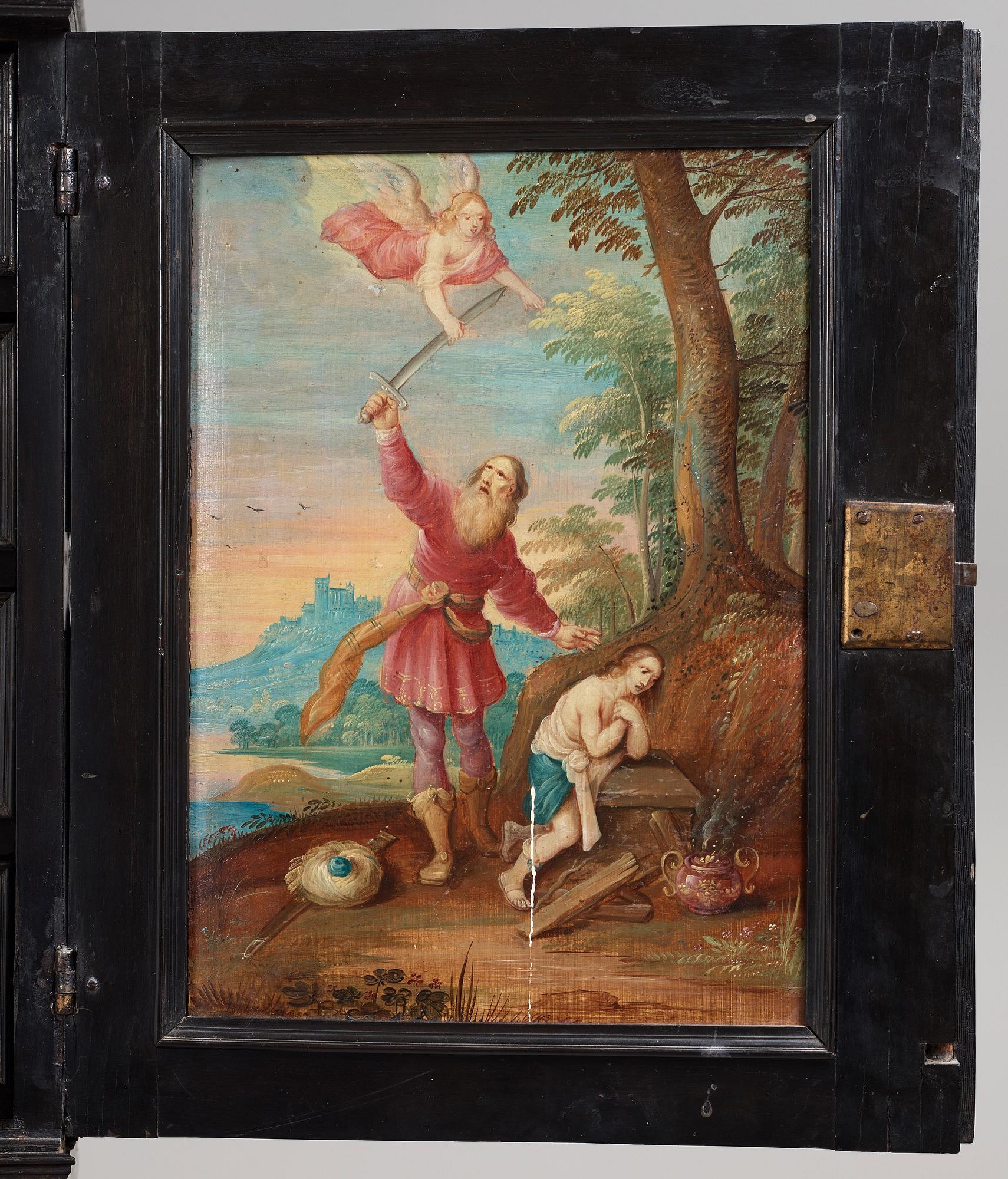 A Baroque second half 17th century with paintings in the manner of Frans Franken II.