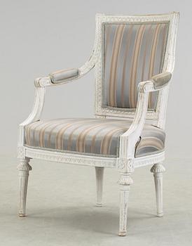 KARMSTOL, Ephraim Ståhl, (mästare i Stockholm 1794-1820). Sengustaviansk. Stämpelsignerad.