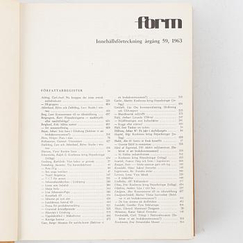 Svenska Slöjdföreningens Tidskrift, 9 volumes, 1955-1963.