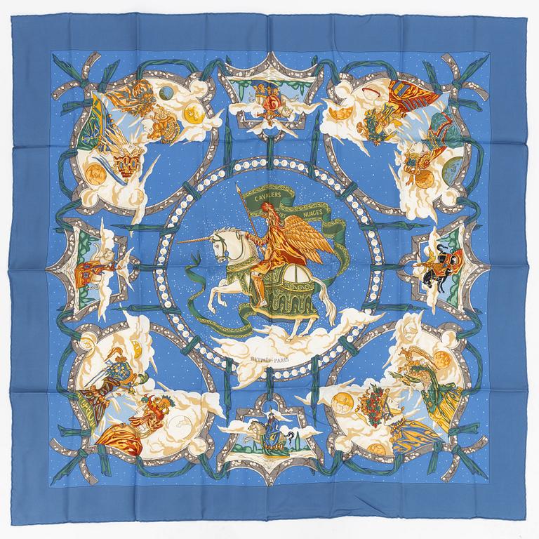 Hermès, scarf, "Cavaliers des Nuages".