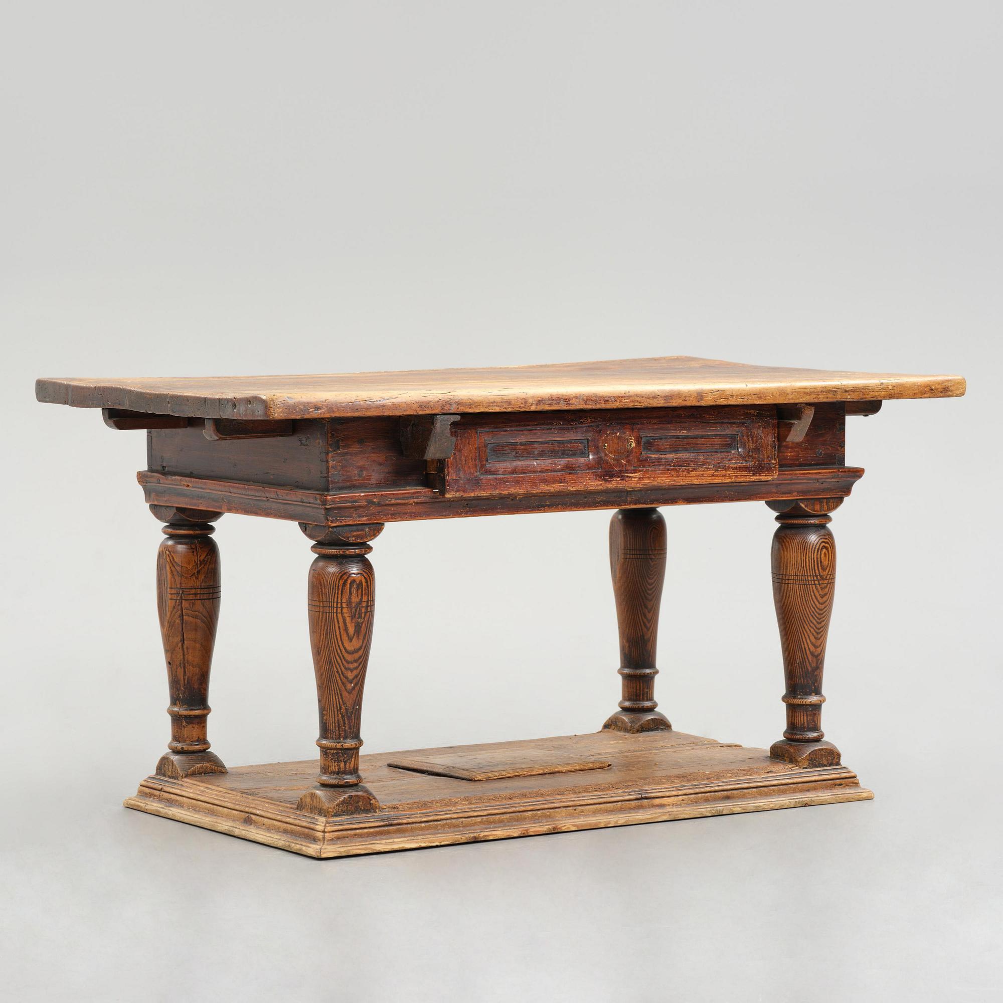 A Swedish baroque pine table, circa 1700.