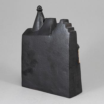 A Lisa Larson stoneware figure of a house, K-Studion, Gustavsberg.