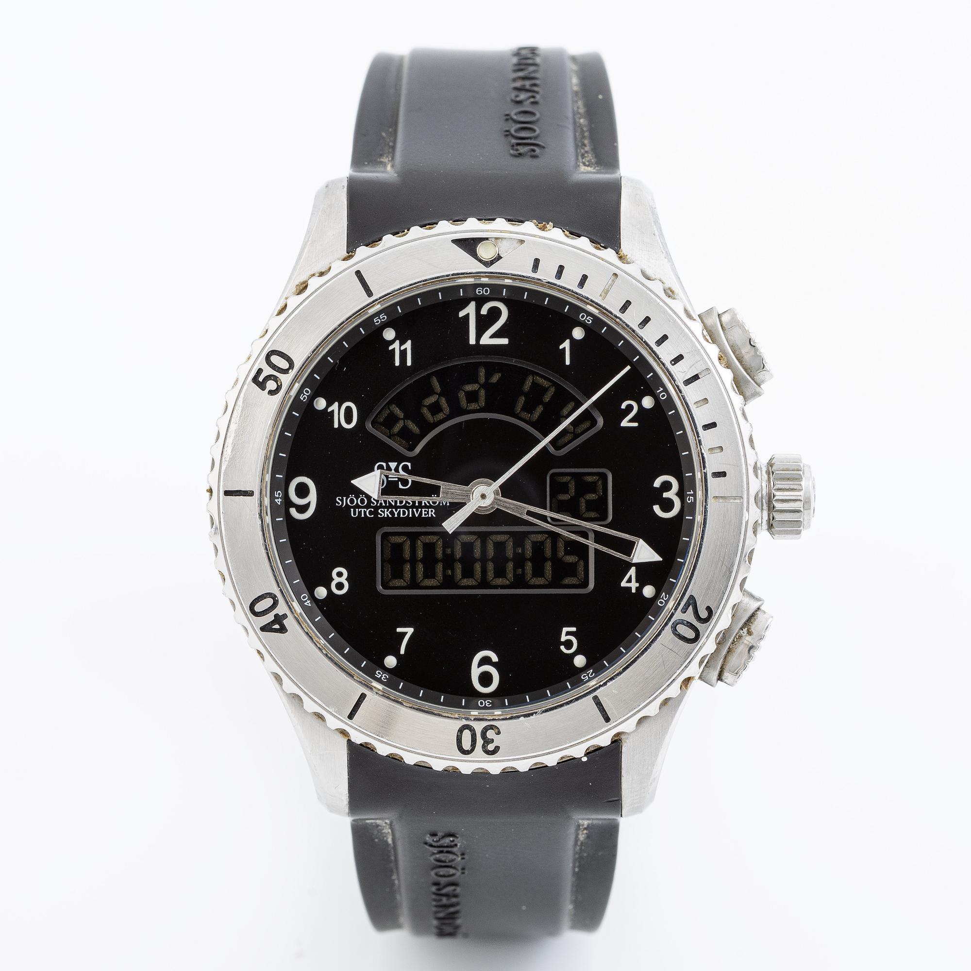 Sjöö Sandström, UTC Skydiver, armbandsur, 44,2 mm.